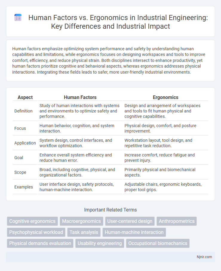 Human Factors vs. Ergonomics in Industrial Engineering: Key Differences and Industrial Impact