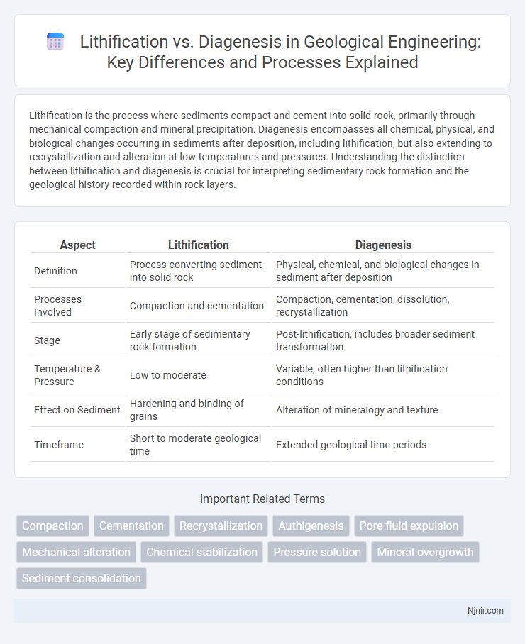 Lithification vs. Diagenesis in Geological Engineering: Key Differences and Processes Explained