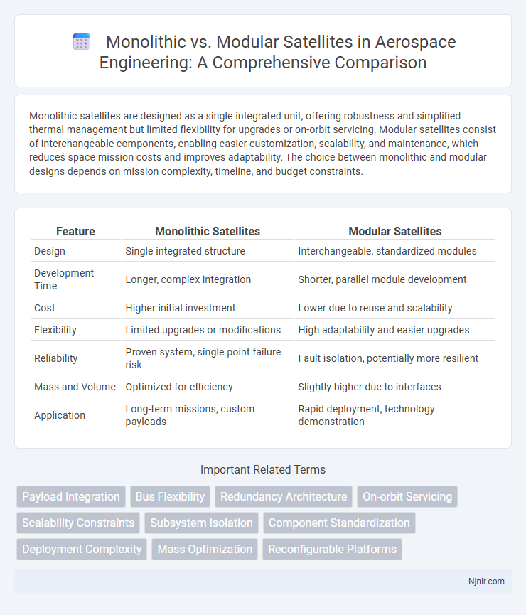 Monolithic vs. Modular Satellites in Aerospace Engineering: A Comprehensive Comparison