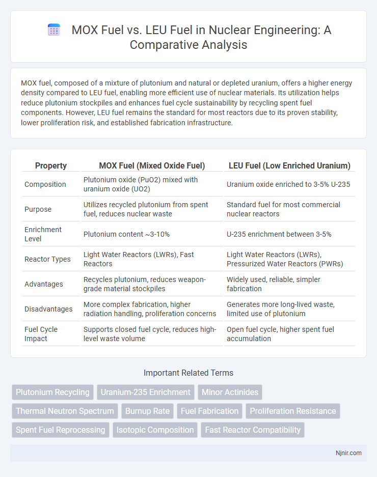 MOX Fuel vs. LEU Fuel in Nuclear Engineering: A Comparative Analysis