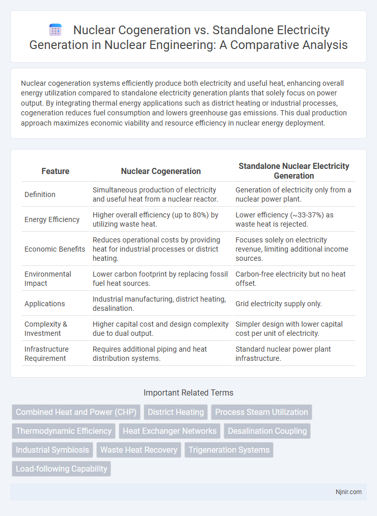 Nuclear Cogeneration vs. Standalone Electricity Generation in Nuclear Engineering: A Comparative Analysis