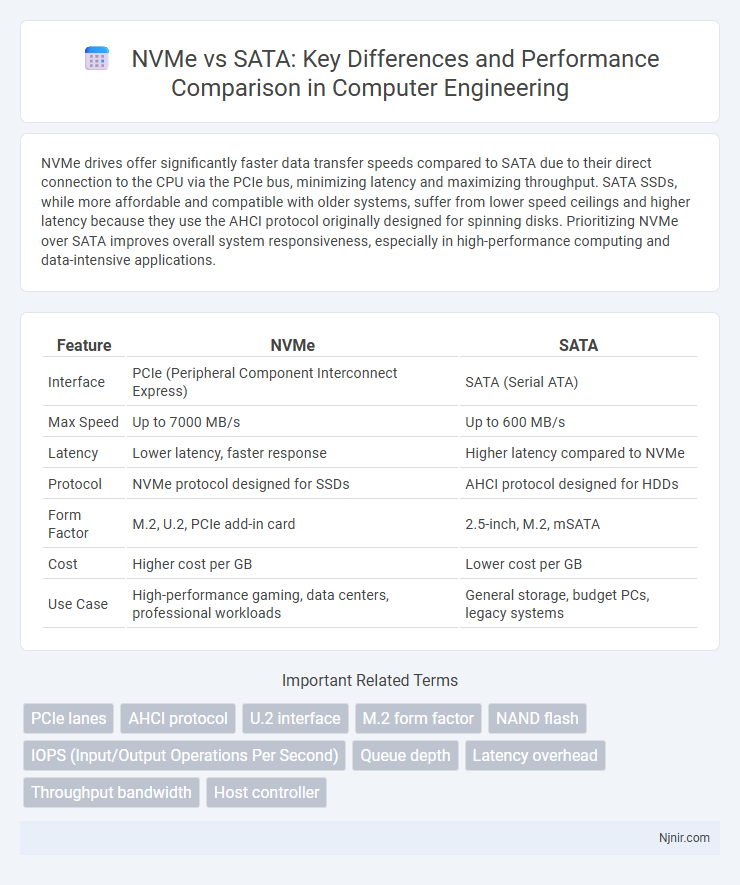 NVMe vs SATA: Key Differences and Performance Comparison in Computer Engineering