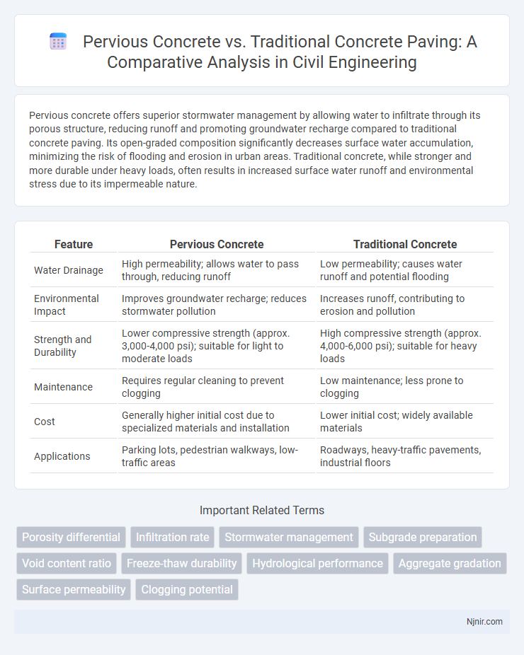 Pervious Concrete vs. Traditional Concrete Paving: A Comparative Analysis in Civil Engineering