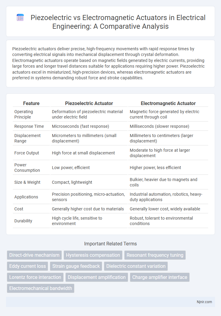 Piezoelectric vs Electromagnetic Actuators in Electrical Engineering: A Comparative Analysis