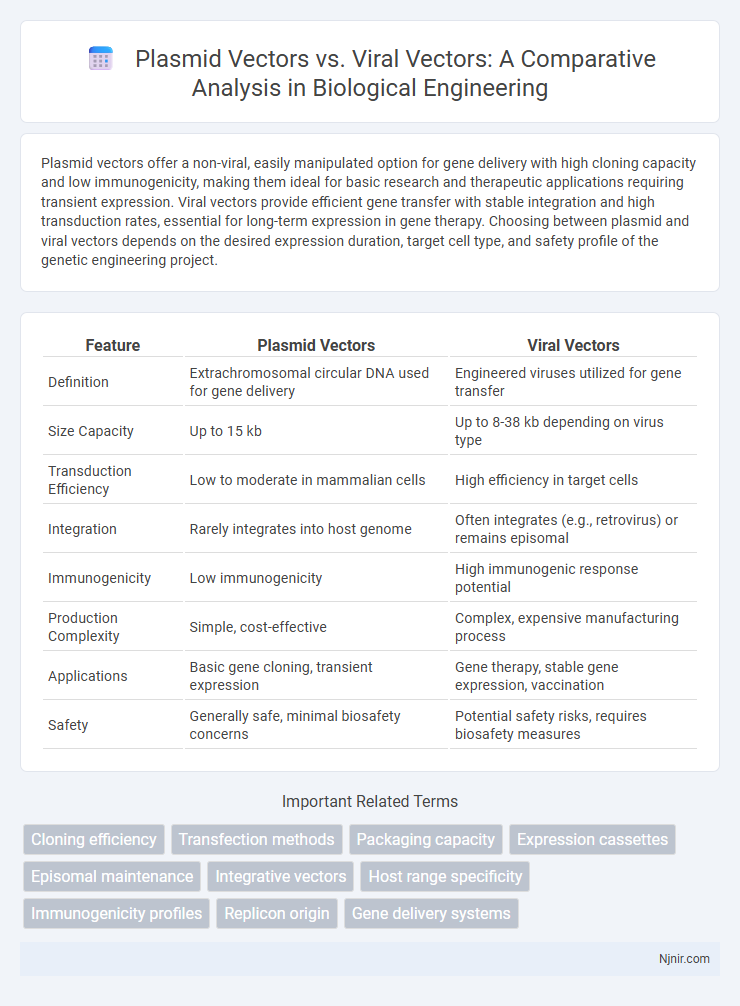 Plasmid Vectors vs. Viral Vectors: A Comparative Analysis in Biological Engineering