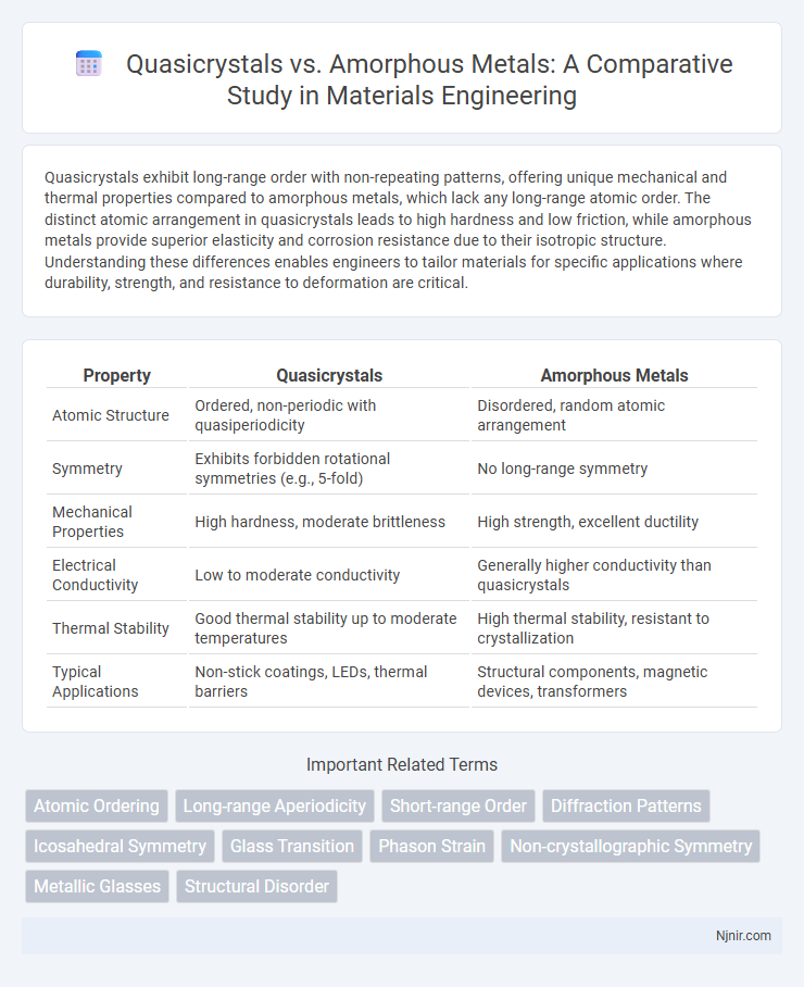 Quasicrystals vs. Amorphous Metals: A Comparative Study in Materials Engineering