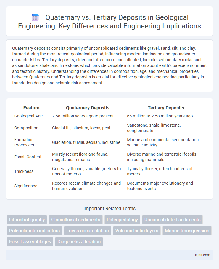 Quaternary vs. Tertiary Deposits in Geological Engineering: Key Differences and Engineering Implications