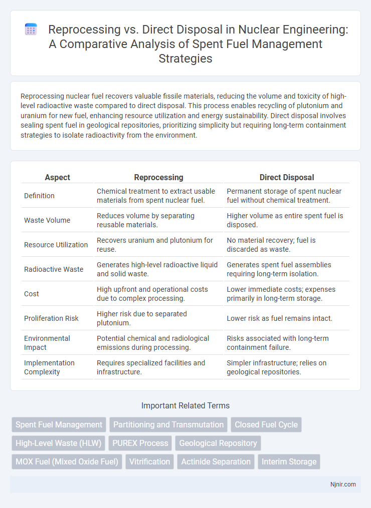 Reprocessing vs. Direct Disposal in Nuclear Engineering: A Comparative Analysis of Spent Fuel Management Strategies