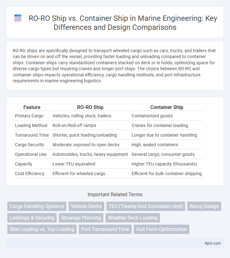 RO-RO Ship vs. Container Ship in Marine Engineering: Key Differences and Design Comparisons
