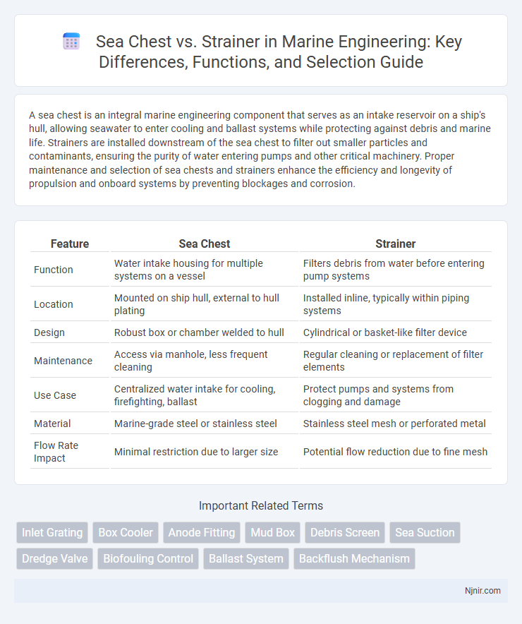 Sea Chest vs. Strainer in Marine Engineering: Key Differences, Functions, and Selection Guide