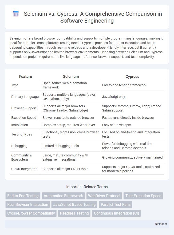 Selenium vs. Cypress: A Comprehensive Comparison in Software Engineering