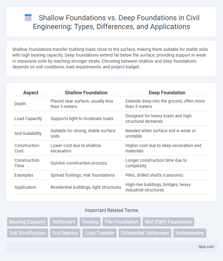 Shallow Foundations vs. Deep Foundations in Civil Engineering: Types, Differences, and Applications