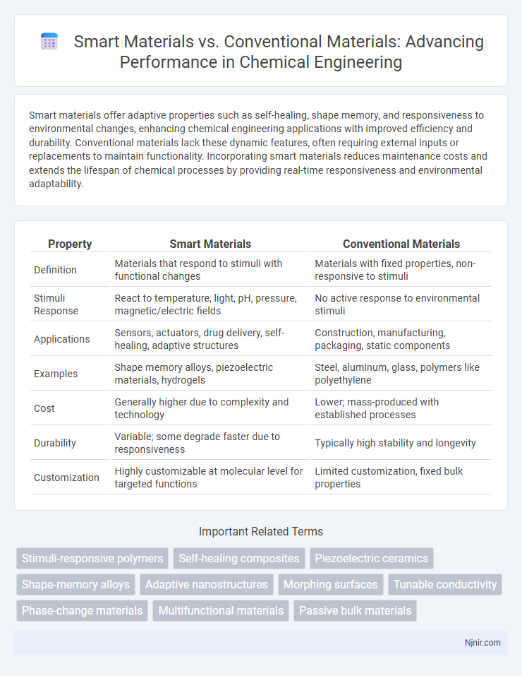 Smart Materials vs. Conventional Materials: Advancing Performance in Chemical Engineering