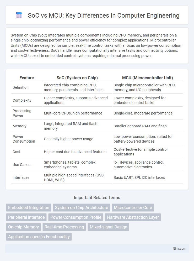 SoC vs MCU: Key Differences in Computer Engineering