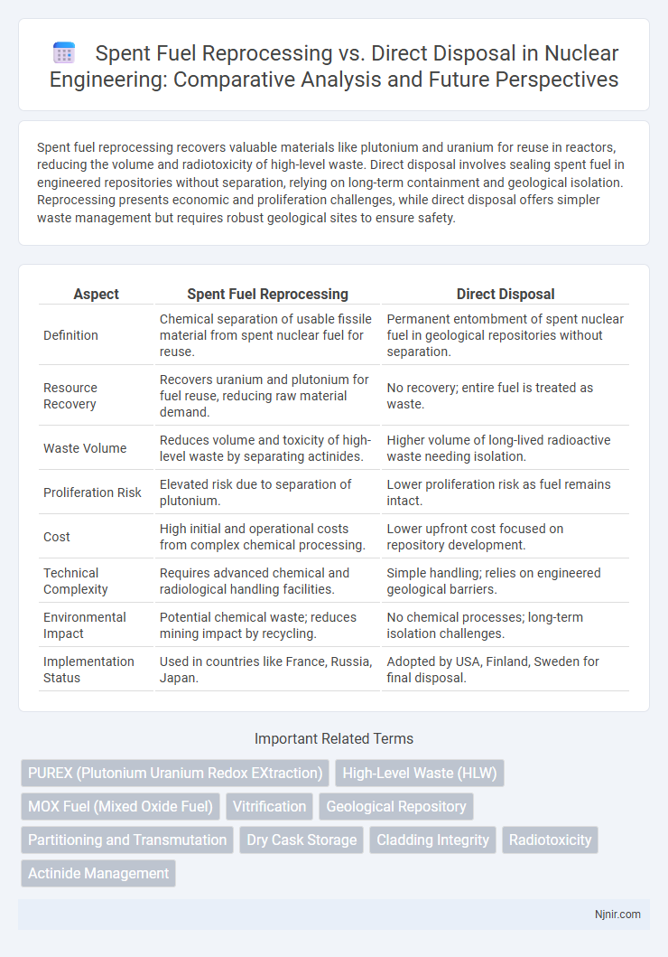 Spent Fuel Reprocessing vs. Direct Disposal in Nuclear Engineering: Comparative Analysis and Future Perspectives