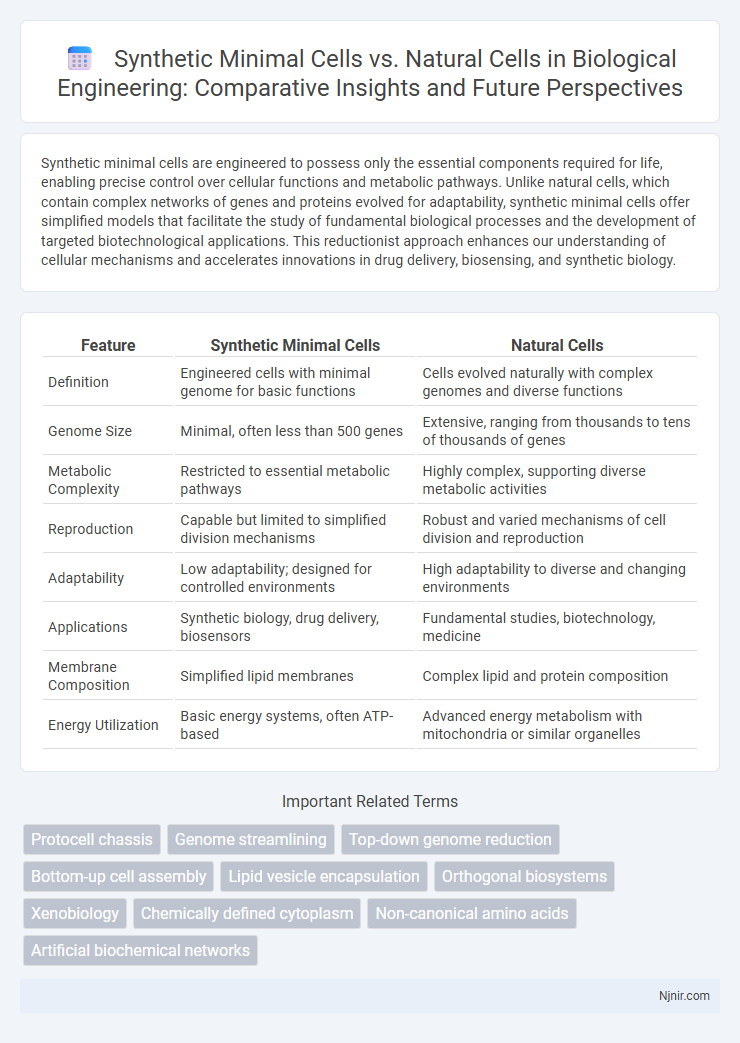 Synthetic Minimal Cells vs. Natural Cells in Biological Engineering: Comparative Insights and Future Perspectives