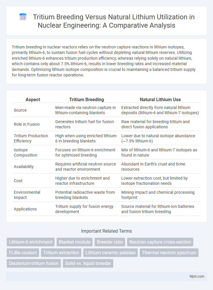 Tritium Breeding Versus Natural Lithium Utilization in Nuclear Engineering: A Comparative Analysis