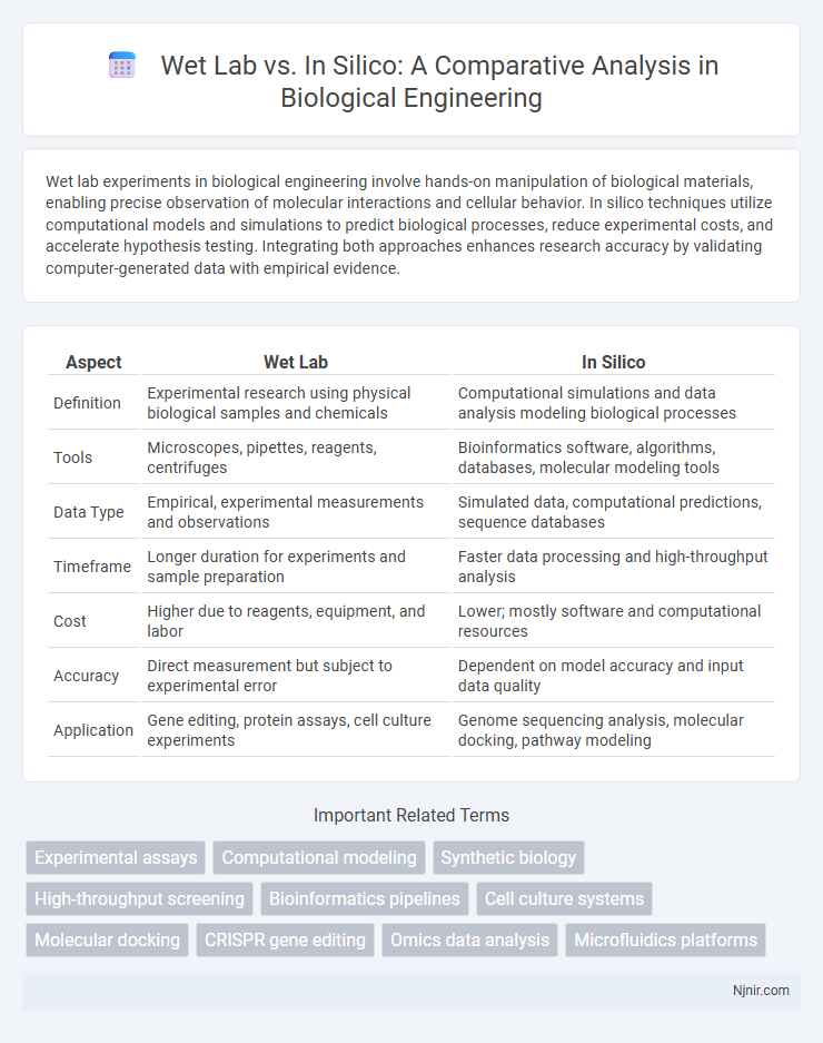 Wet Lab vs. In Silico: A Comparative Analysis in Biological Engineering