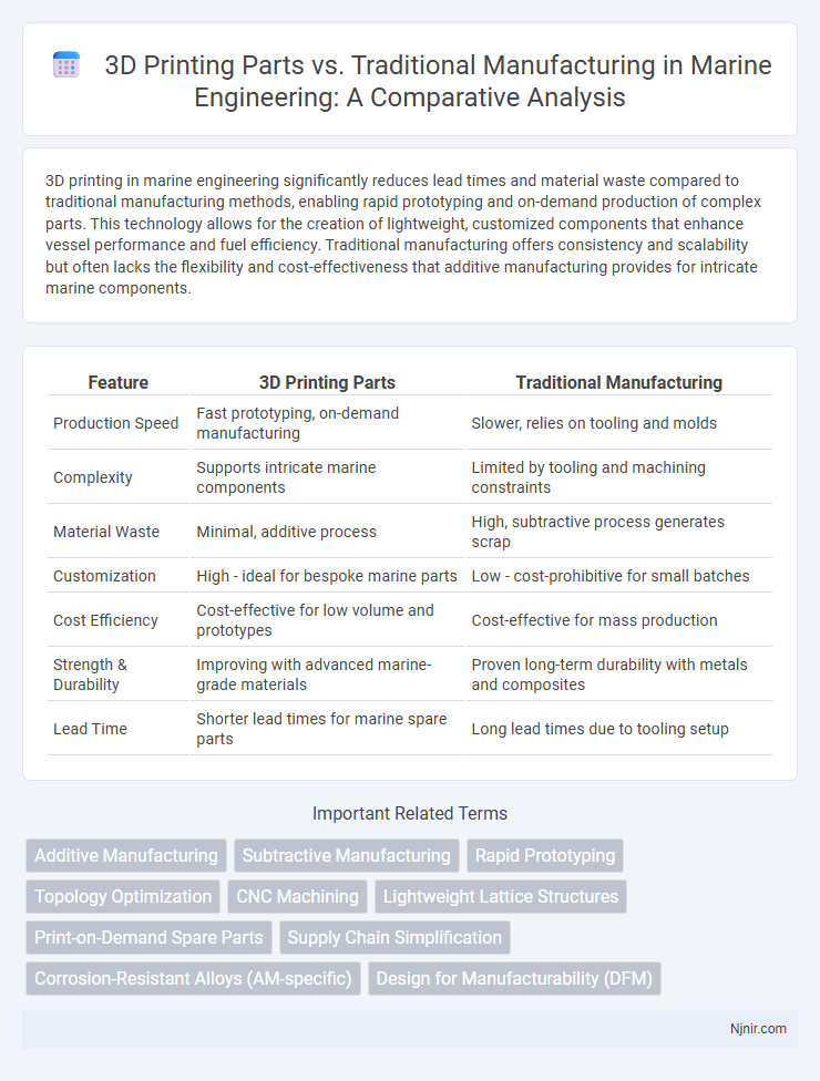 3D Printing Parts vs. Traditional Manufacturing in Marine Engineering: A Comparative Analysis