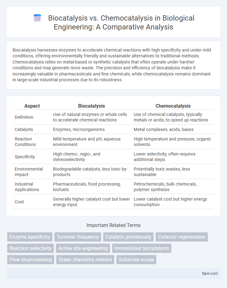 Biocatalysis vs. Chemocatalysis in Biological Engineering: A Comparative Analysis