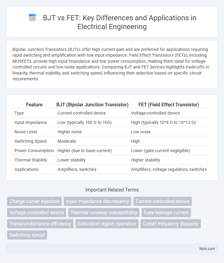 BJT vs FET: Key Differences and Applications in Electrical Engineering