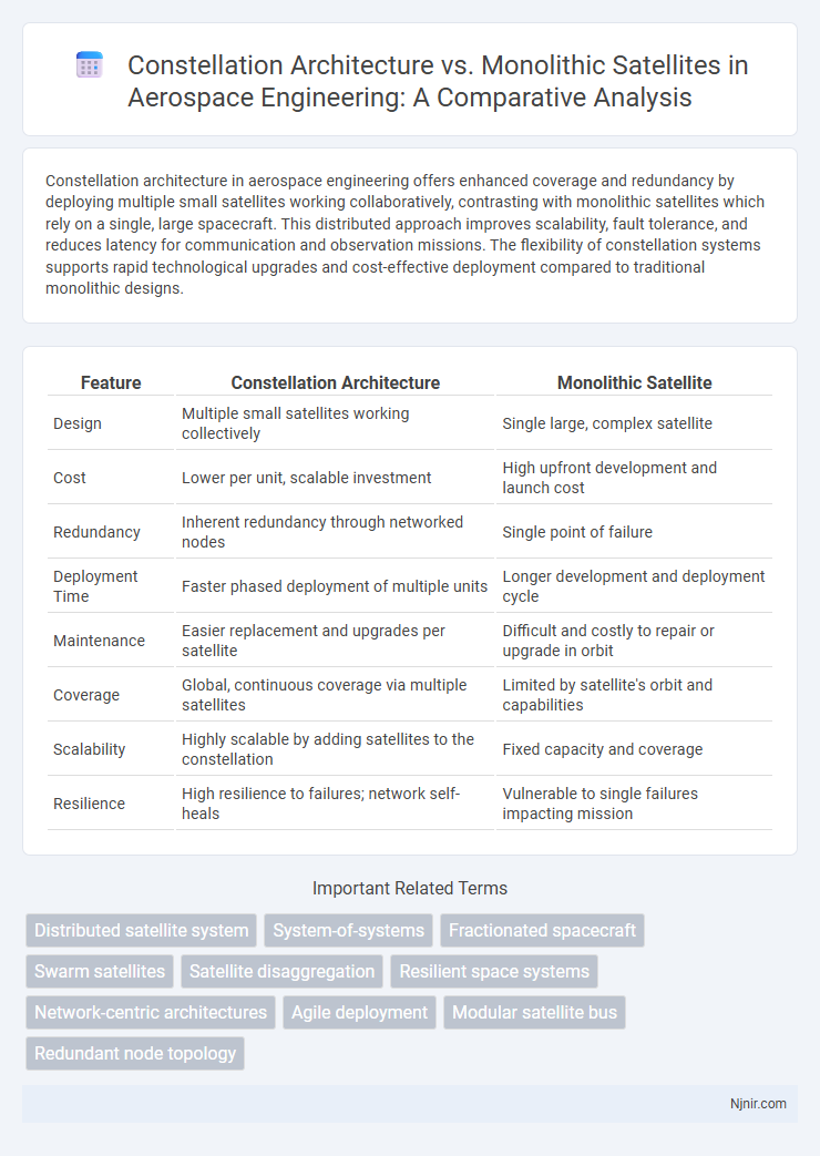 Constellation Architecture vs. Monolithic Satellites in Aerospace Engineering: A Comparative Analysis