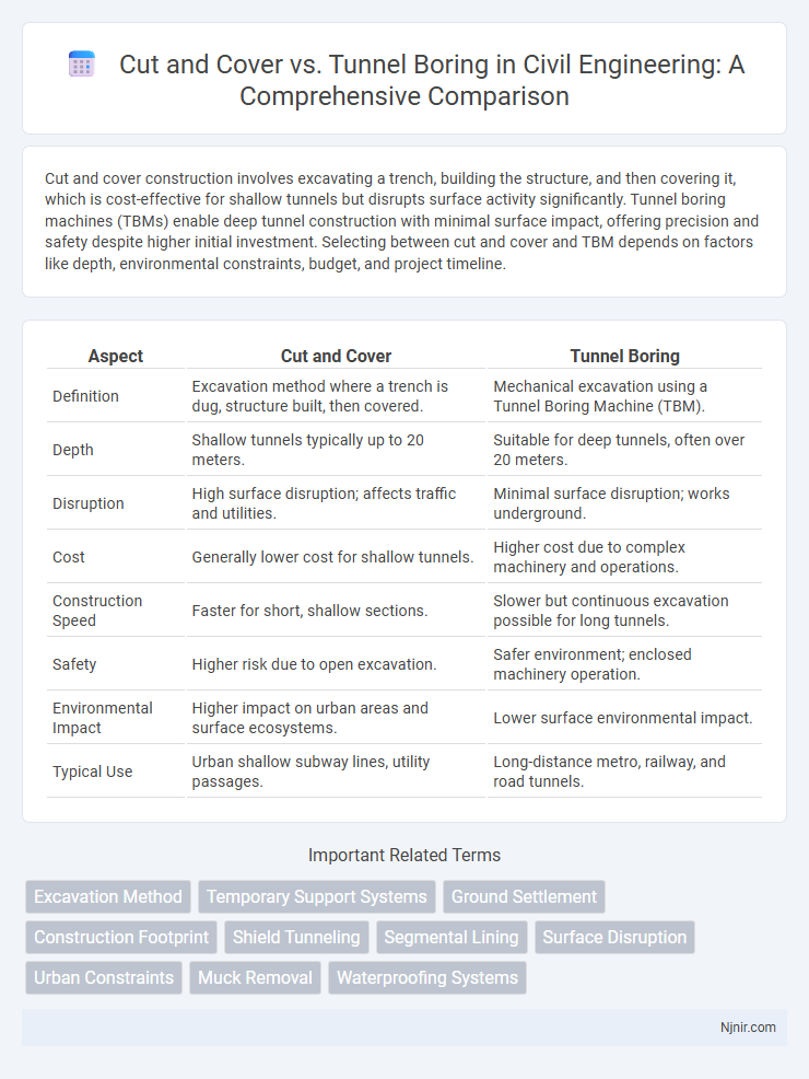 Cut and Cover vs. Tunnel Boring in Civil Engineering: A Comprehensive Comparison