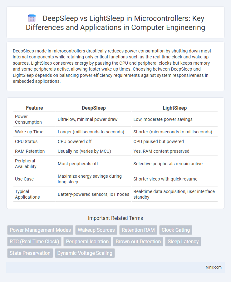 DeepSleep vs LightSleep in Microcontrollers: Key Differences and Applications in Computer Engineering