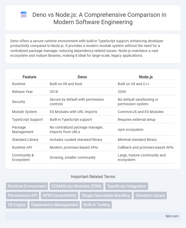 Deno vs Node.js: A Comprehensive Comparison in Modern Software Engineering