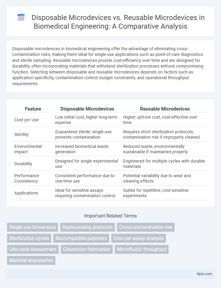 Disposable Microdevices vs. Reusable Microdevices in Biomedical Engineering: A Comparative Analysis