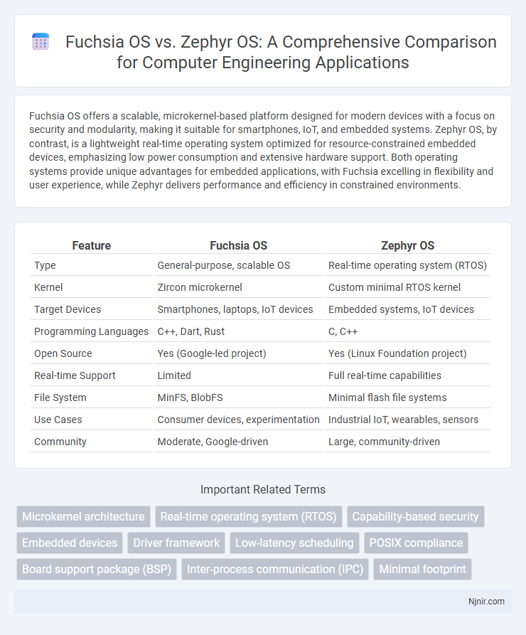 Fuchsia OS vs. Zephyr OS: A Comprehensive Comparison for Computer Engineering Applications