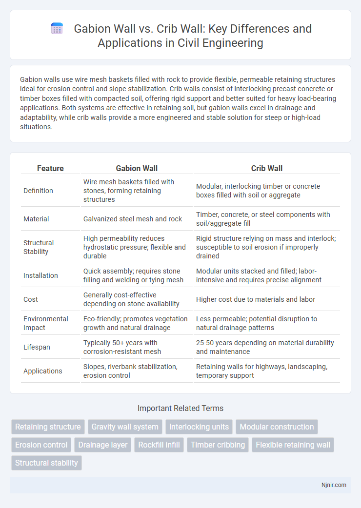 Gabion Wall vs. Crib Wall: Key Differences and Applications in Civil Engineering