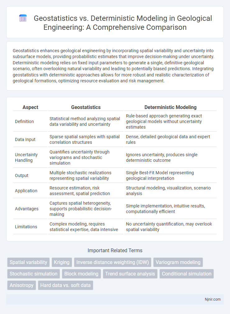 Geostatistics vs. Deterministic Modeling in Geological Engineering: A Comprehensive Comparison