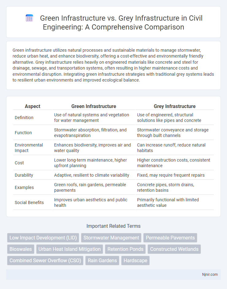 Green Infrastructure vs. Grey Infrastructure in Civil Engineering: A Comprehensive Comparison