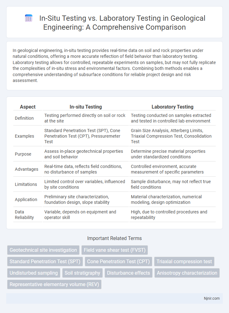 In-Situ Testing vs. Laboratory Testing in Geological Engineering: A Comprehensive Comparison