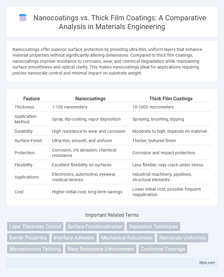 Nanocoatings vs. Thick Film Coatings: A Comparative Analysis in Materials Engineering