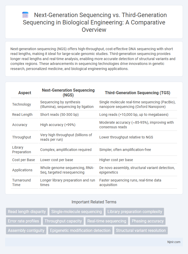 Next-Generation Sequencing vs. Third-Generation Sequencing in Biological Engineering: A Comparative Overview