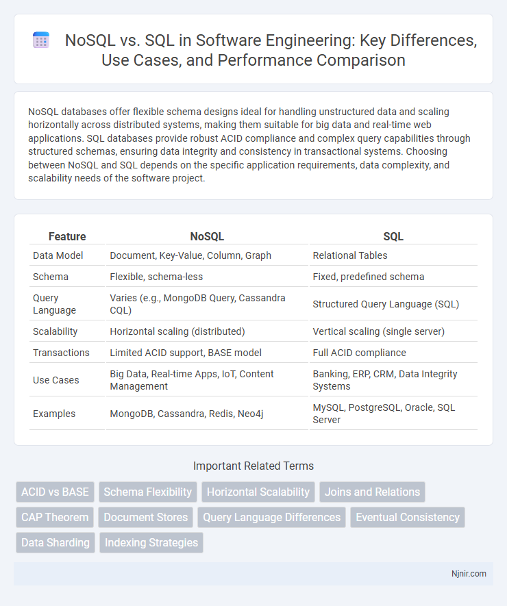 NoSQL vs. SQL in Software Engineering: Key Differences, Use Cases, and Performance Comparison