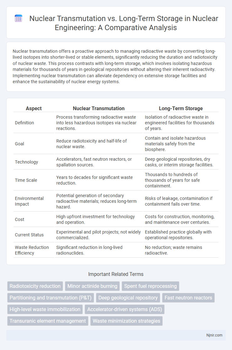 Nuclear Transmutation vs. Long-Term Storage in Nuclear Engineering: A Comparative Analysis