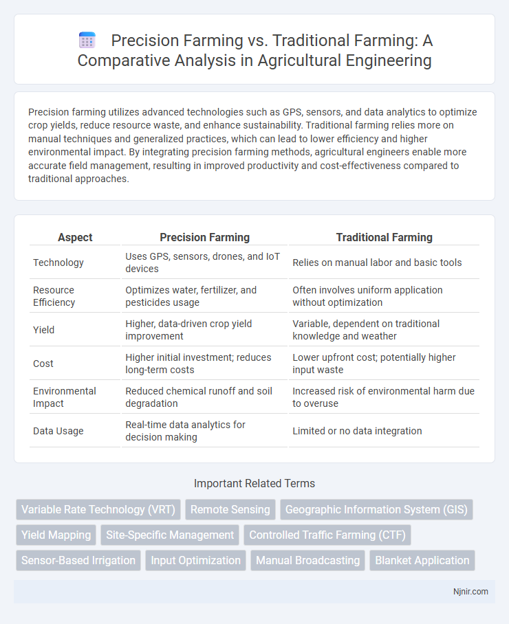 Precision Farming vs. Traditional Farming: A Comparative Analysis in Agricultural Engineering