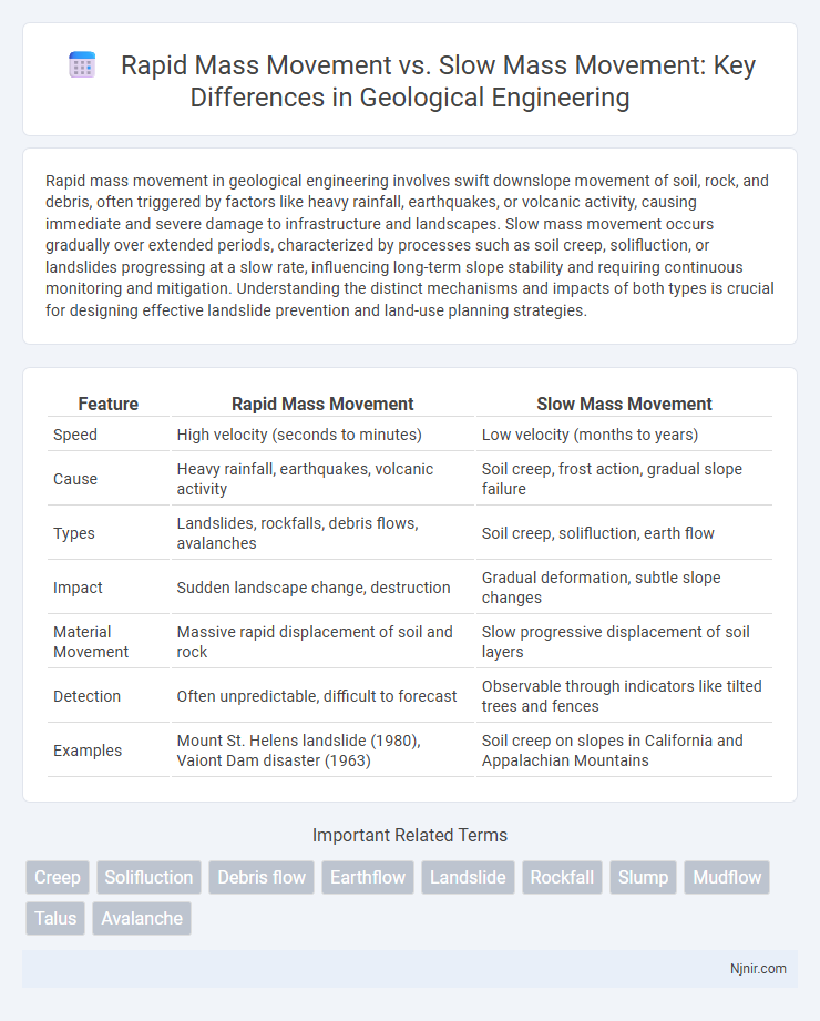 Rapid Mass Movement vs. Slow Mass Movement: Key Differences in Geological Engineering