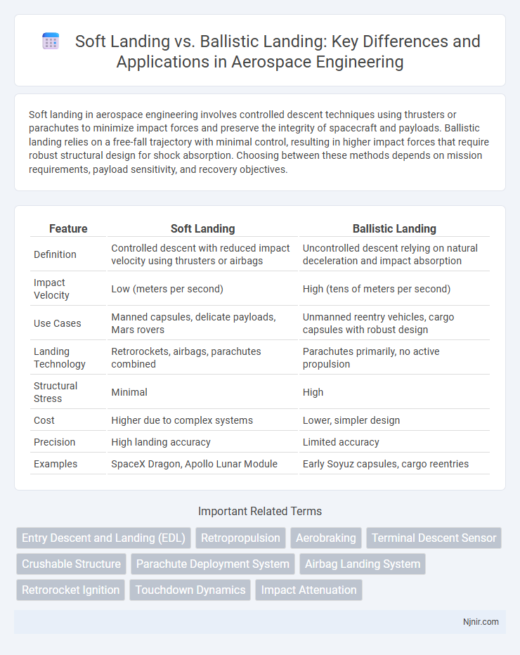 Soft Landing vs. Ballistic Landing: Key Differences and Applications in Aerospace Engineering
