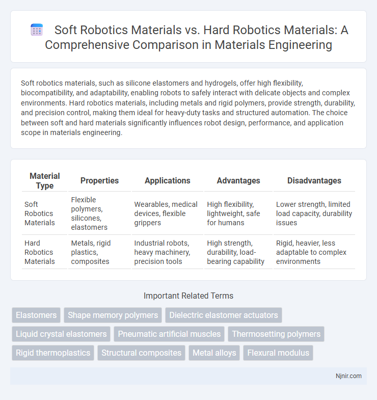 Soft Robotics Materials vs. Hard Robotics Materials: A Comprehensive Comparison in Materials Engineering