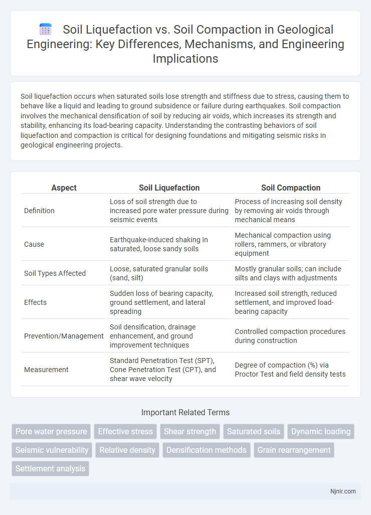 Soil Liquefaction vs. Soil Compaction in Geological Engineering: Key Differences, Mechanisms, and Engineering Implications