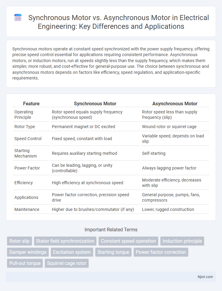 Synchronous Motor vs. Asynchronous Motor in Electrical Engineering: Key Differences and Applications