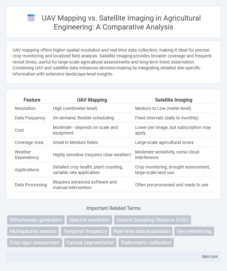 UAV Mapping vs. Satellite Imaging in Agricultural Engineering: A Comparative Analysis