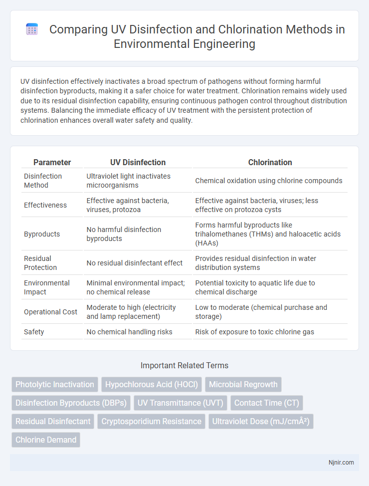 Comparing UV Disinfection and Chlorination Methods in Environmental Engineering