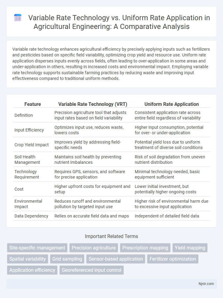 Variable Rate Technology vs. Uniform Rate Application in Agricultural Engineering: A Comparative Analysis