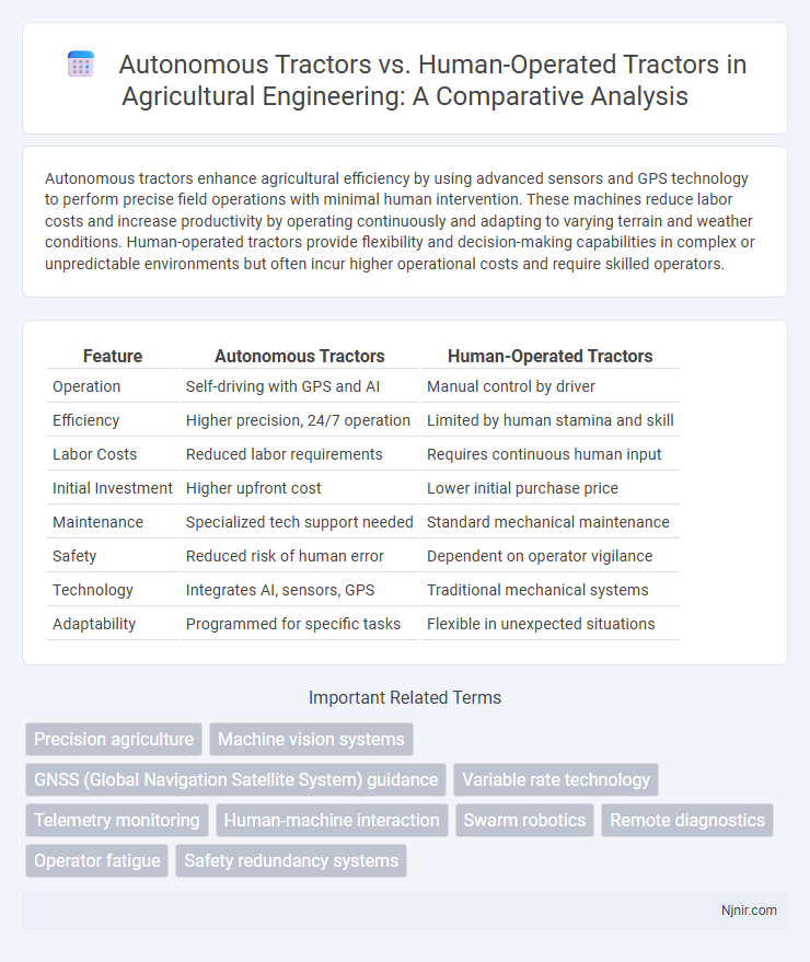 Autonomous Tractors vs. Human-Operated Tractors in Agricultural Engineering: A Comparative Analysis