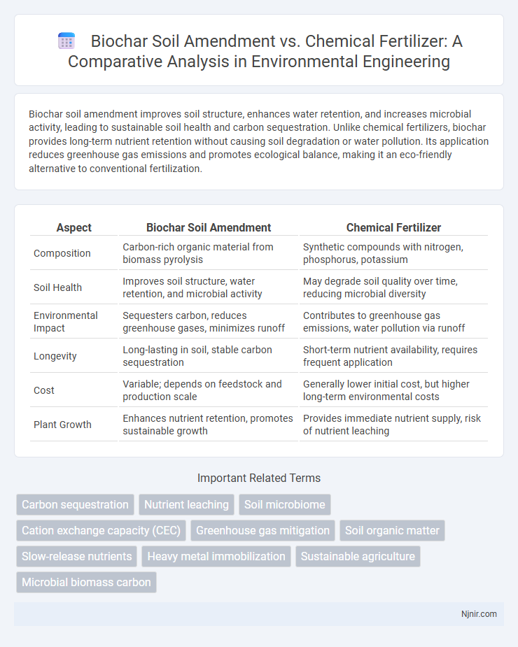 Biochar Soil Amendment vs. Chemical Fertilizer: A Comparative Analysis in Environmental Engineering